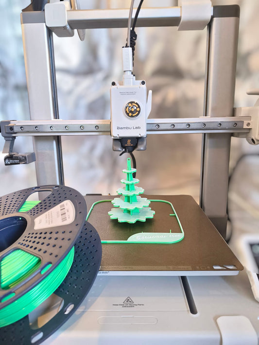 Buildable 3D-Printed Christmas Tree – Mint Green Slot-Together Magic ✨
