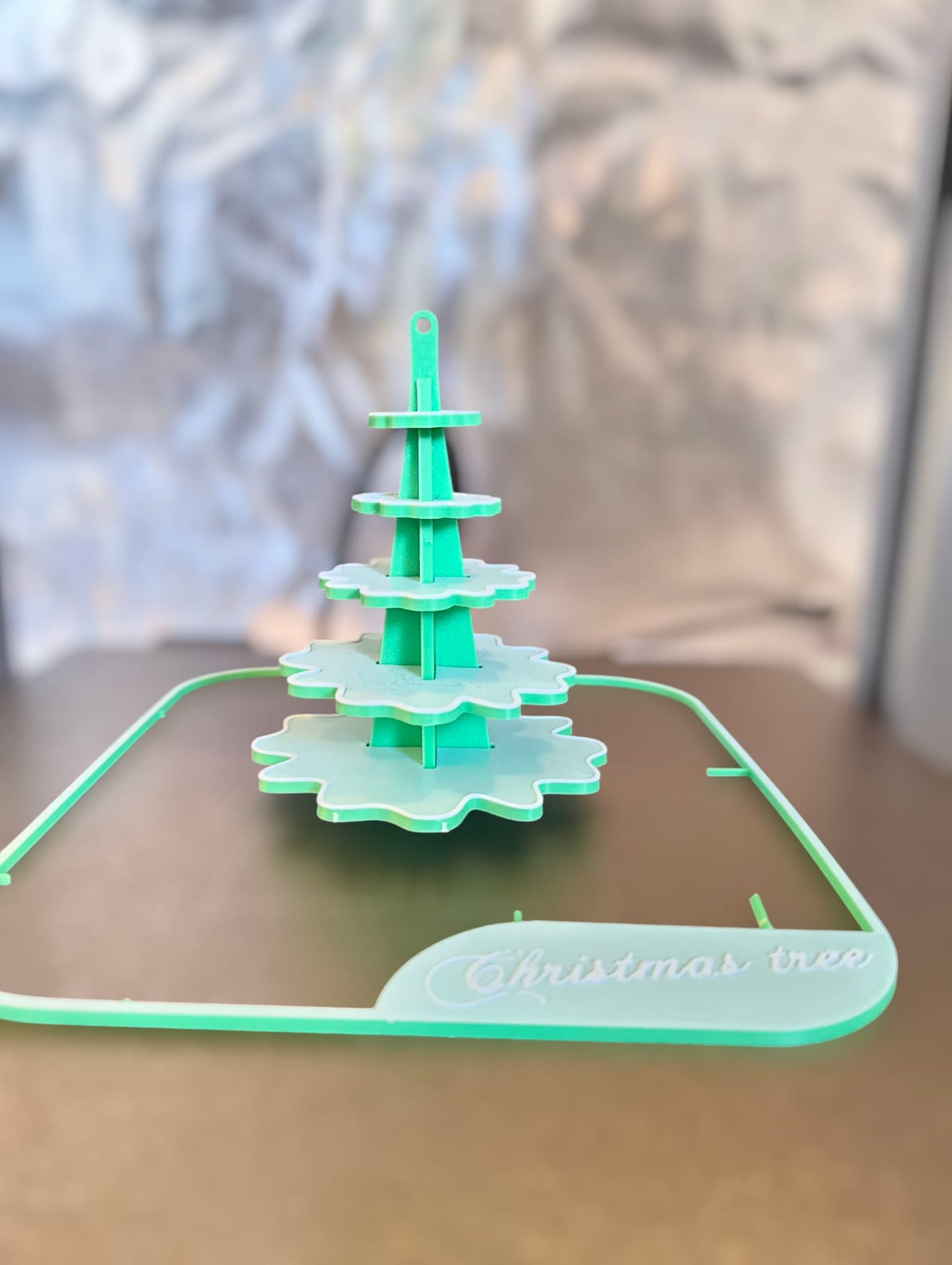 Buildable 3D-Printed Christmas Tree – Mint Green Slot-Together Magic ✨