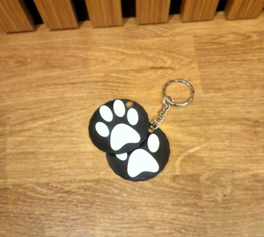 Black and White Paw keychain Bundle 4x